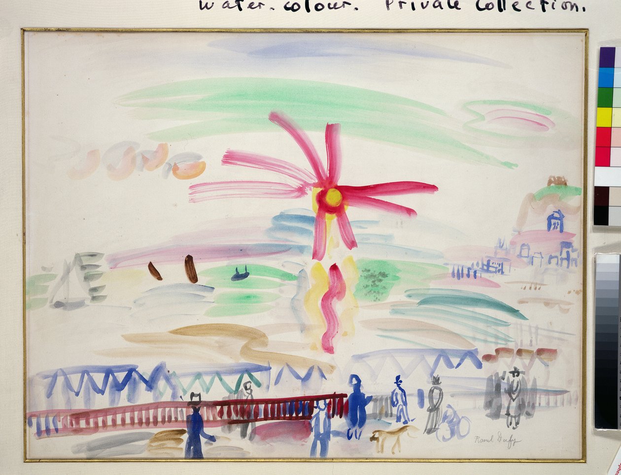 Solnedgang ved Sainte-Adresse, ca. 1924 (akvarel på papir) af Raoul Dufy
