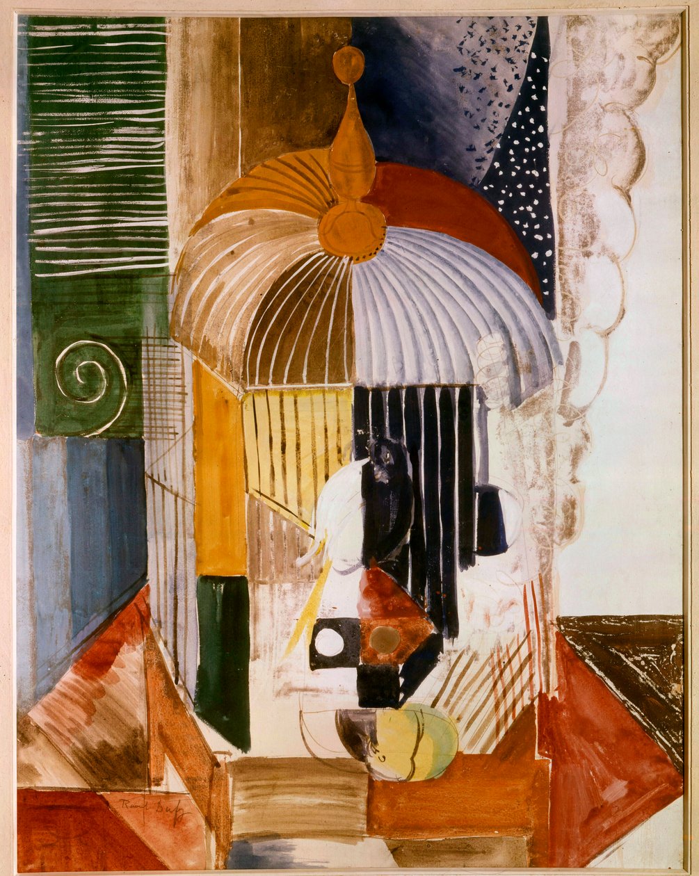 The Bird Cage, 20. århundrede (olie på lærred) af Raoul Dufy