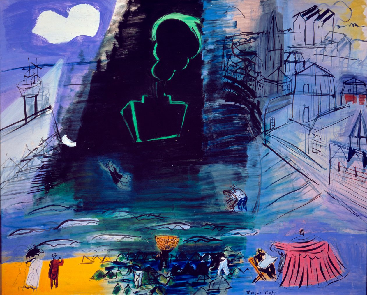 Den sorte last, 20. århundrede (olie på lærred) af Raoul Dufy