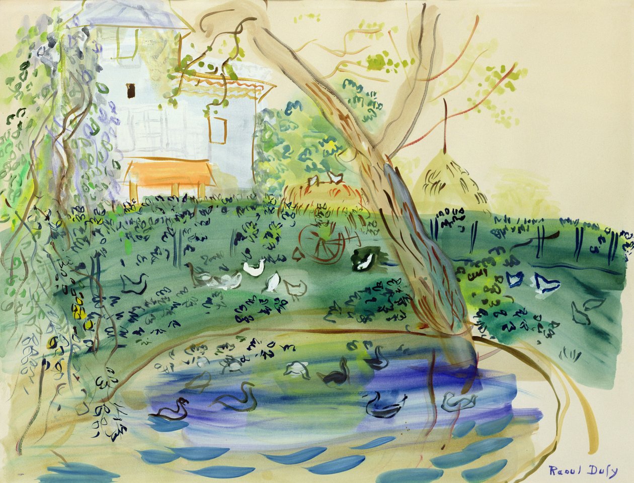 The Duck Pond (akvarel på papir) af Raoul Dufy