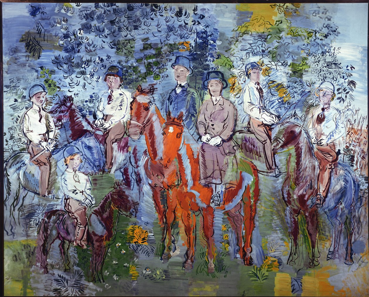 Rytterne i skoven eller familien Kessler på hesteryg af Raoul Dufy