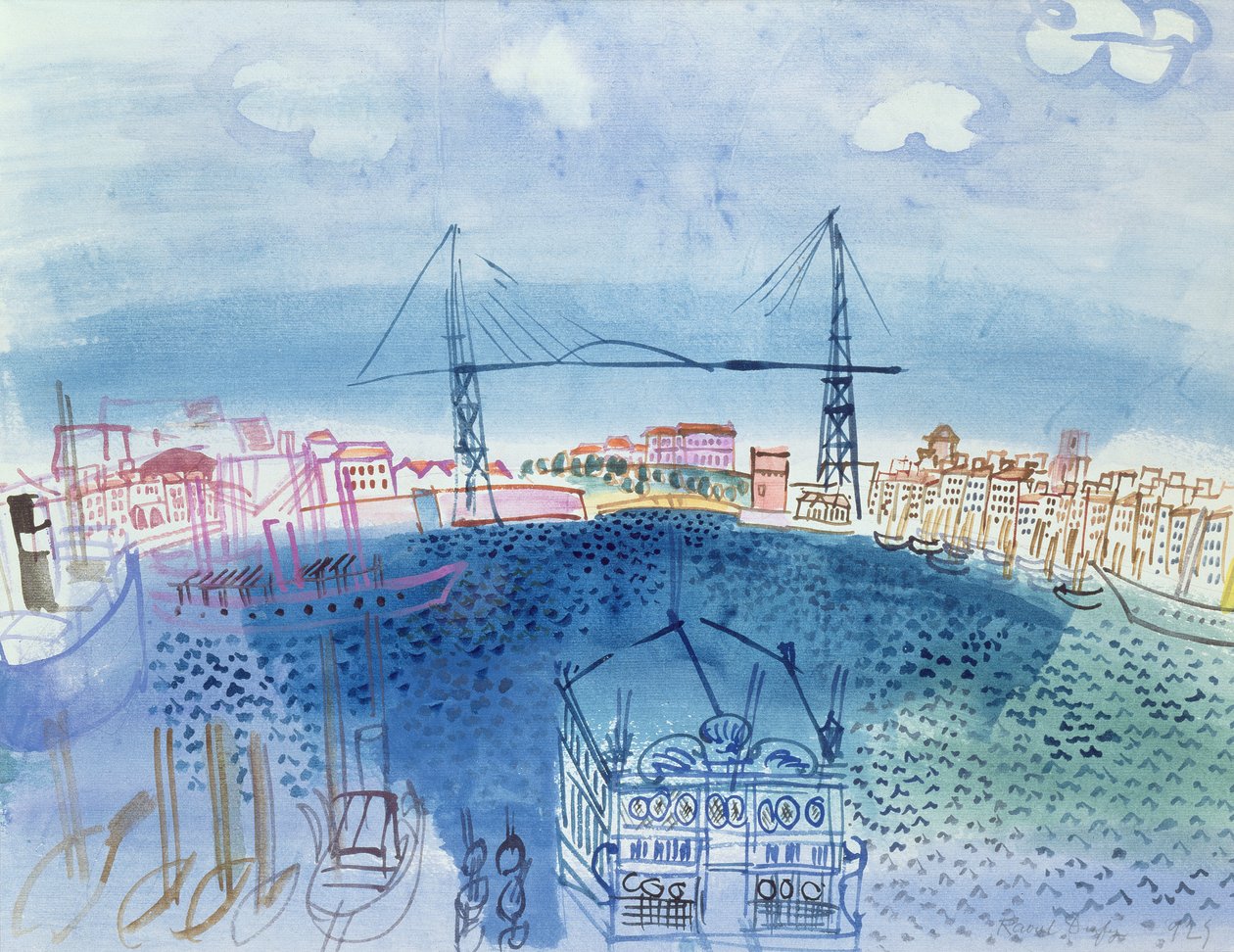 Den gamle havn i Marseille af Raoul Dufy