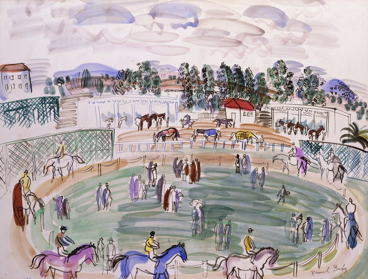 The Paddock, Cagnes sur Mer; Le Paddock, Cagnes sur Mer, ca. 1927 (akvarel på papir) af Raoul Dufy