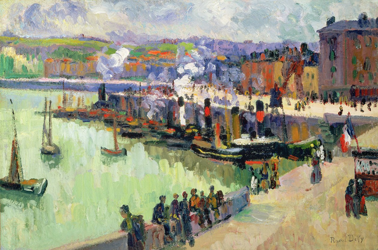 The Port (olie på papir) af Raoul Dufy