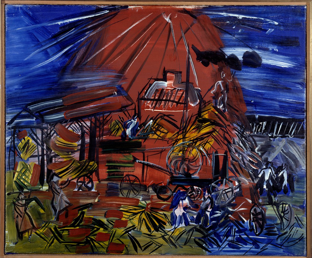 The Red and Blue Depiquage, 20. århundrede (olie på lærred) af Raoul Dufy