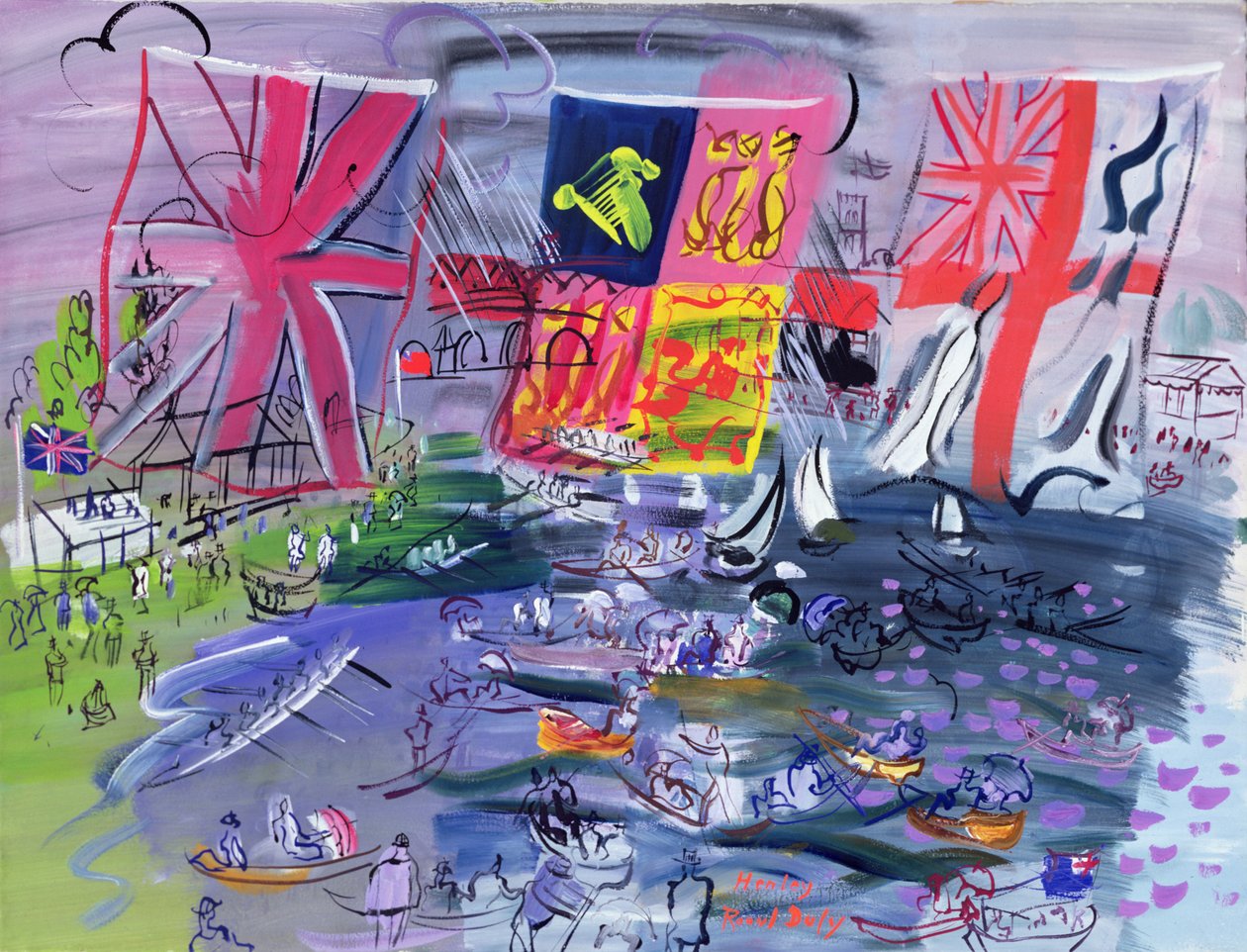 Regattaen i Henley, ca. 1933 (gouache) af Raoul Dufy