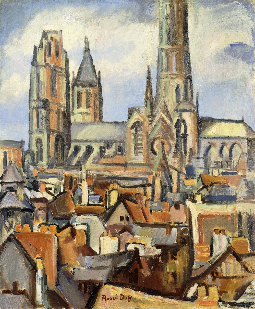 Tagene i Rouen; Les Toits de Rouen, ca. 1902-03 (olie på lærred) af Raoul Dufy