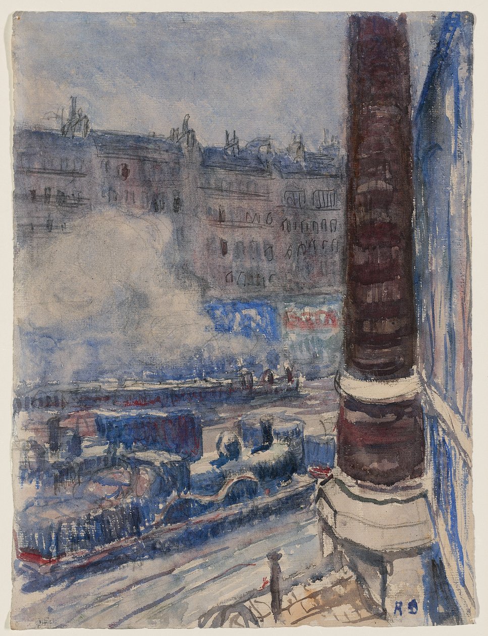 Saint-Lazare jernbanestation, ca. 1903 (akvarel og blyant på papir) af Raoul Dufy