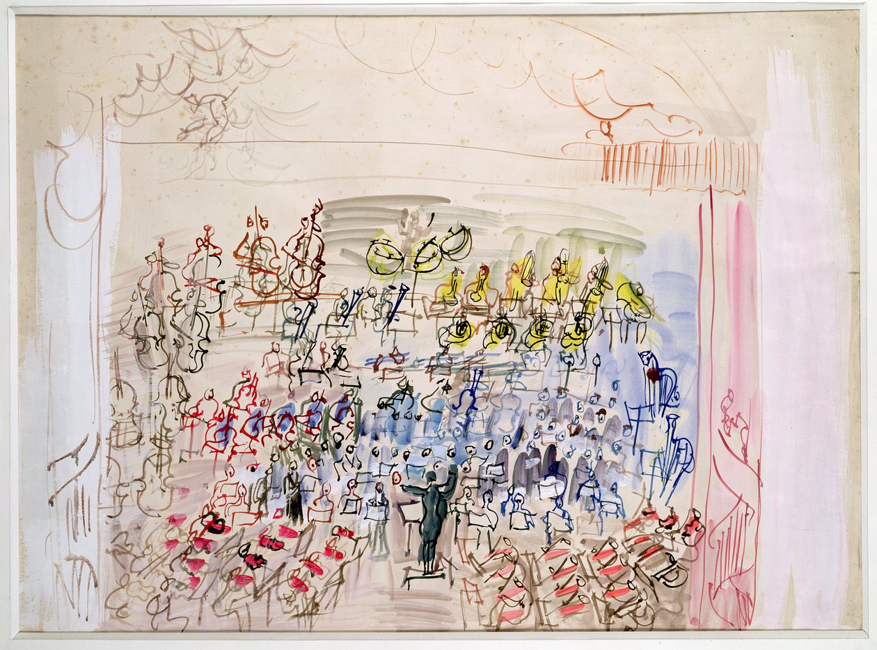 The Symphony Orchestra (akvarel på papir) af Raoul Dufy
