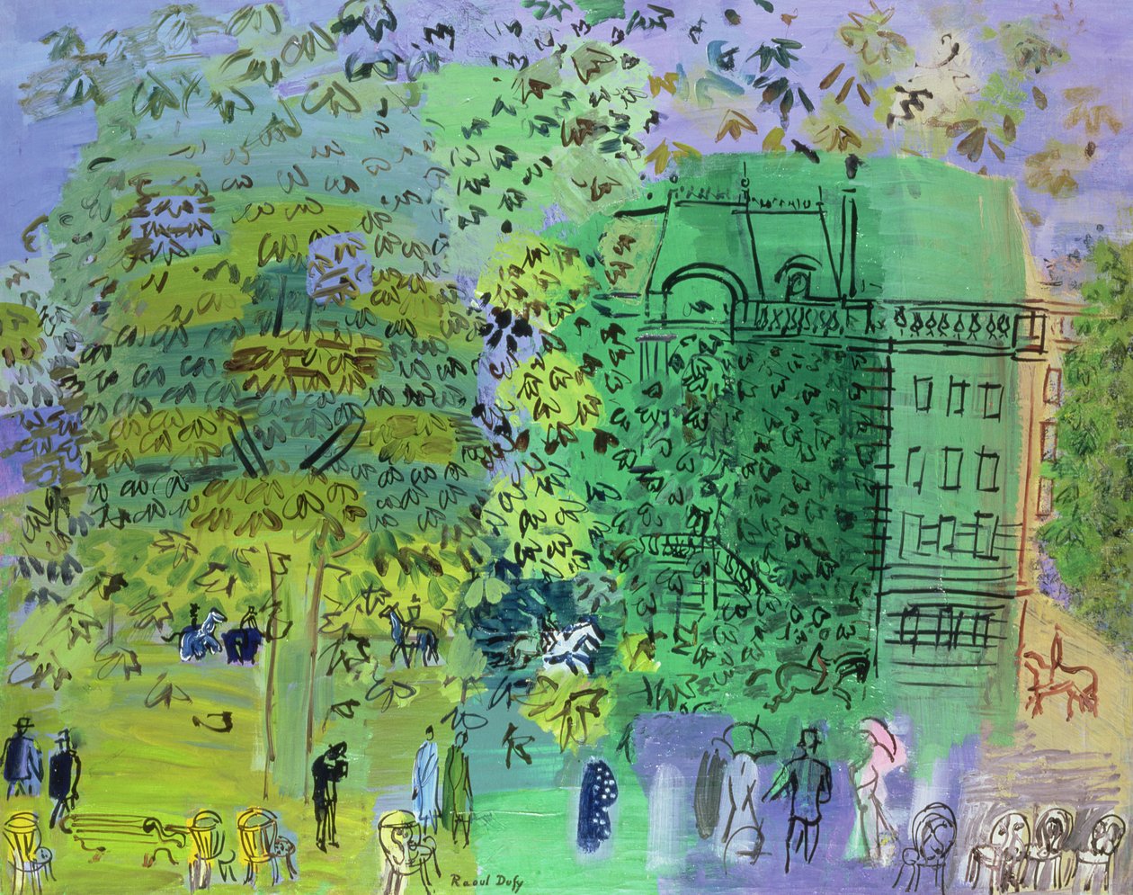 Alléen i Bois de Boulogne, Paris af Raoul Dufy