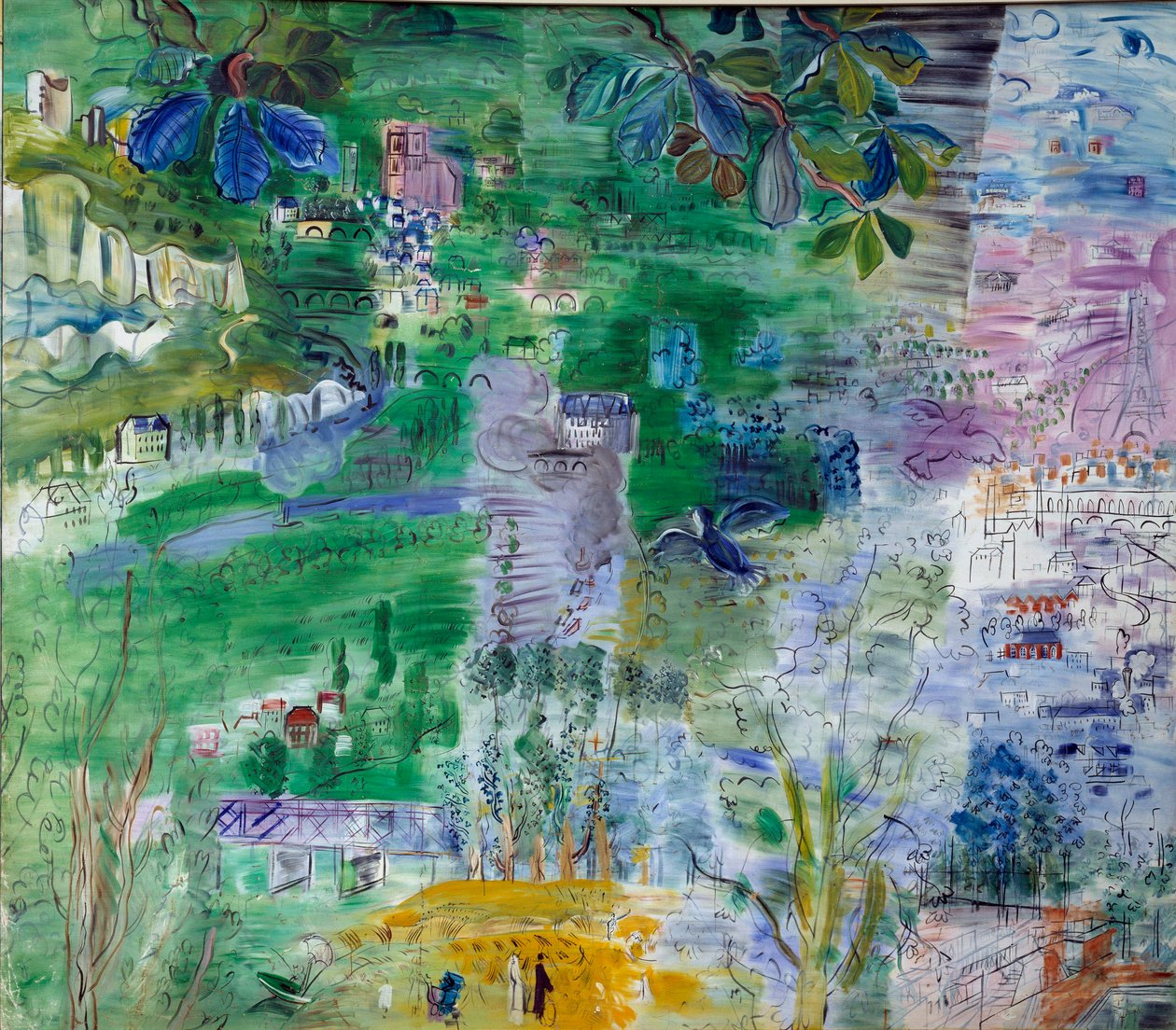 Seines forløb i Paris har en flodmunding (højre del) af Raoul Dufy