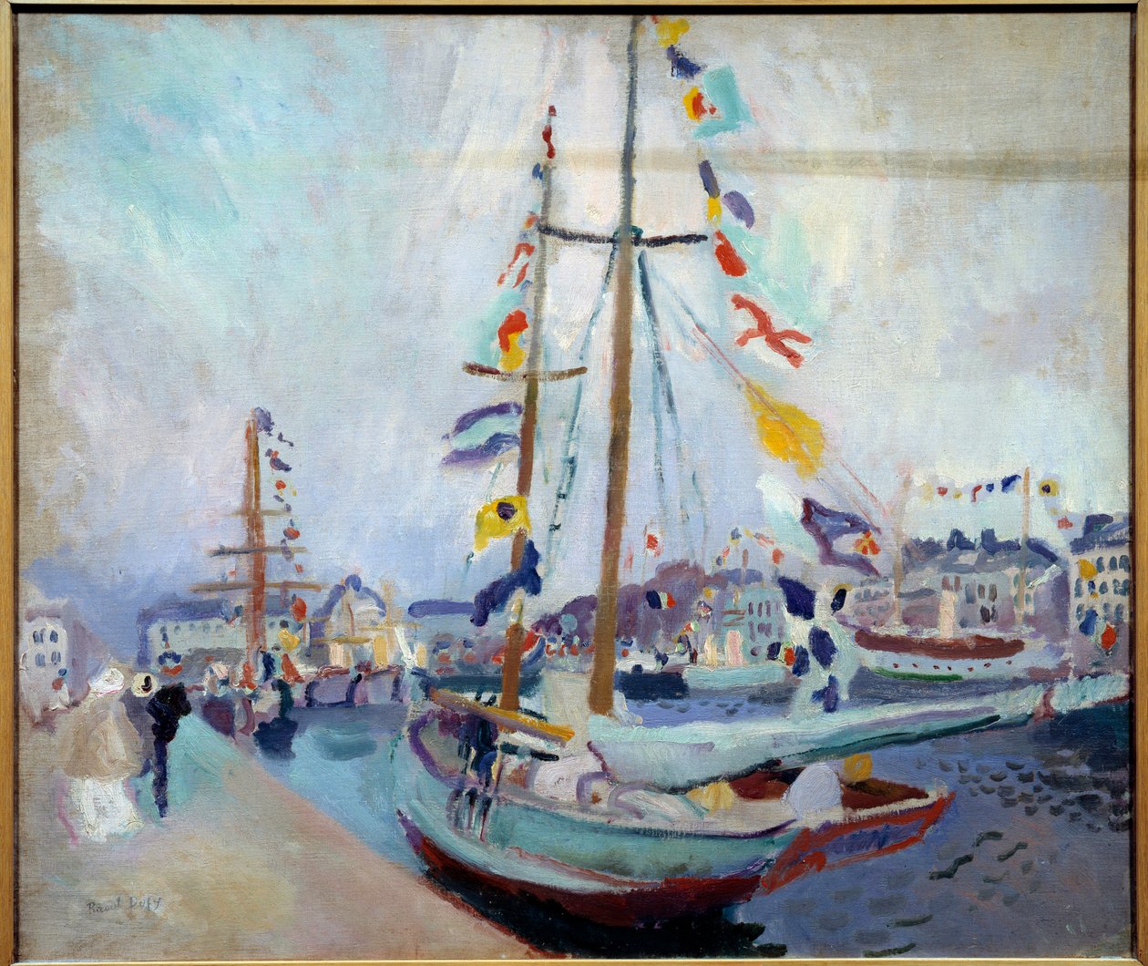 Den udflagede yacht i Le Havre af Raoul Dufy