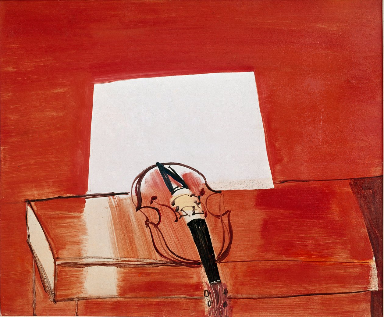 Den røde violin (olie på lærred) af Raoul Dufy