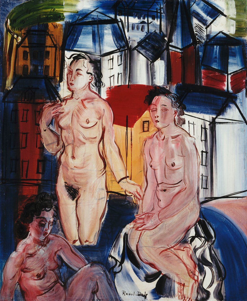 Tre badegæster; Trois Baigneuses af Raoul Dufy