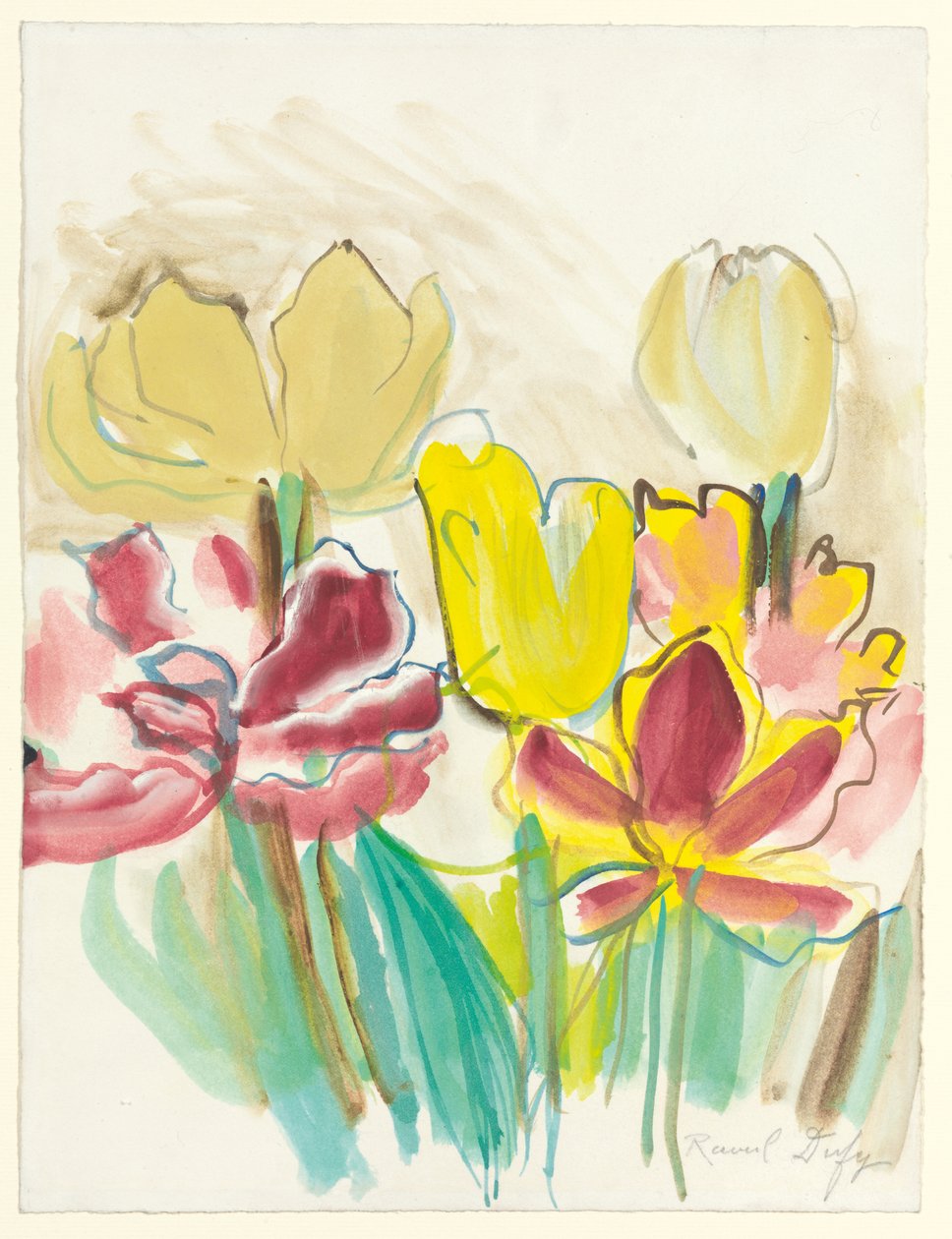 Tulipaner til Colettes herbarium, ca. 1948 (gouache og akvarel på papir) af Raoul Dufy
