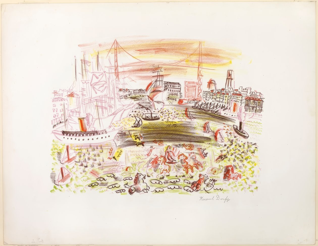 Udsigt over Marseille (Le Port) af Raoul Dufy