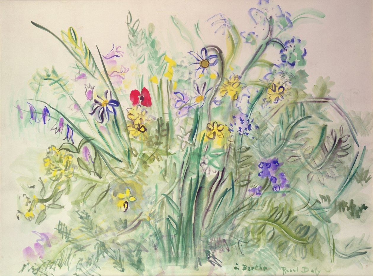 Vilde blomster (akvarel på papir) af Raoul Dufy