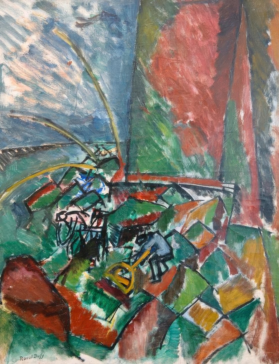 Med trawl ved broen i Le Havre af Raoul Dufy