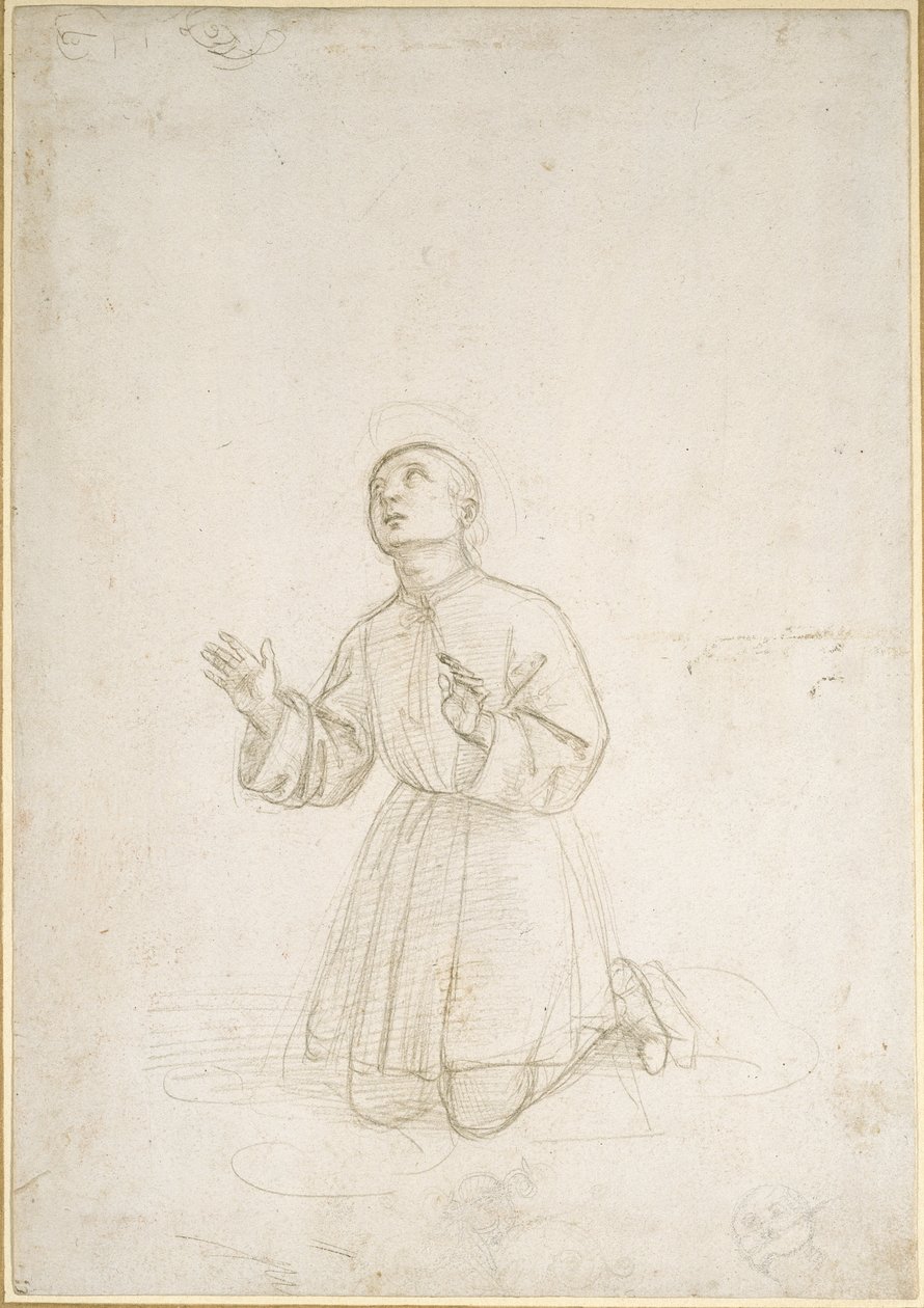 Knælende figur af en ungdom, WA1846.153 af Raffaello Sanzio Raphael