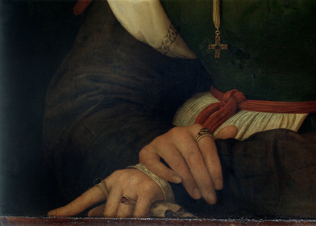 Portræt af en kvinde (La Muta), 1507 (detalje) (se 21465, 205588) af Raffaello Sanzio Raphael