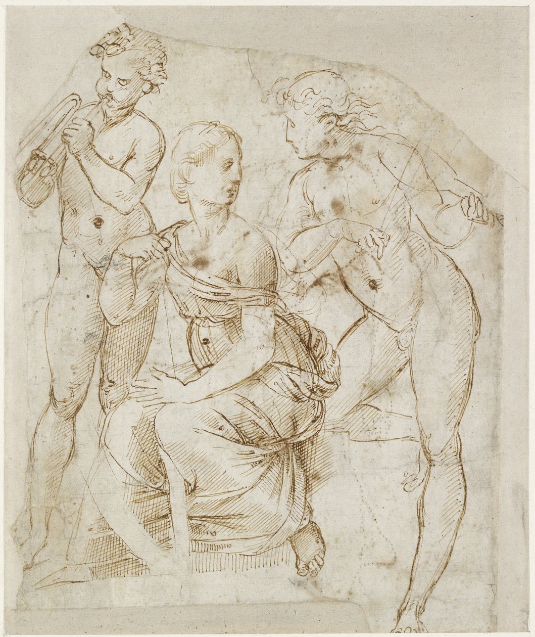 Rekto: Gruppe af musikere, WA1846.166 af Raffaello Sanzio Raphael