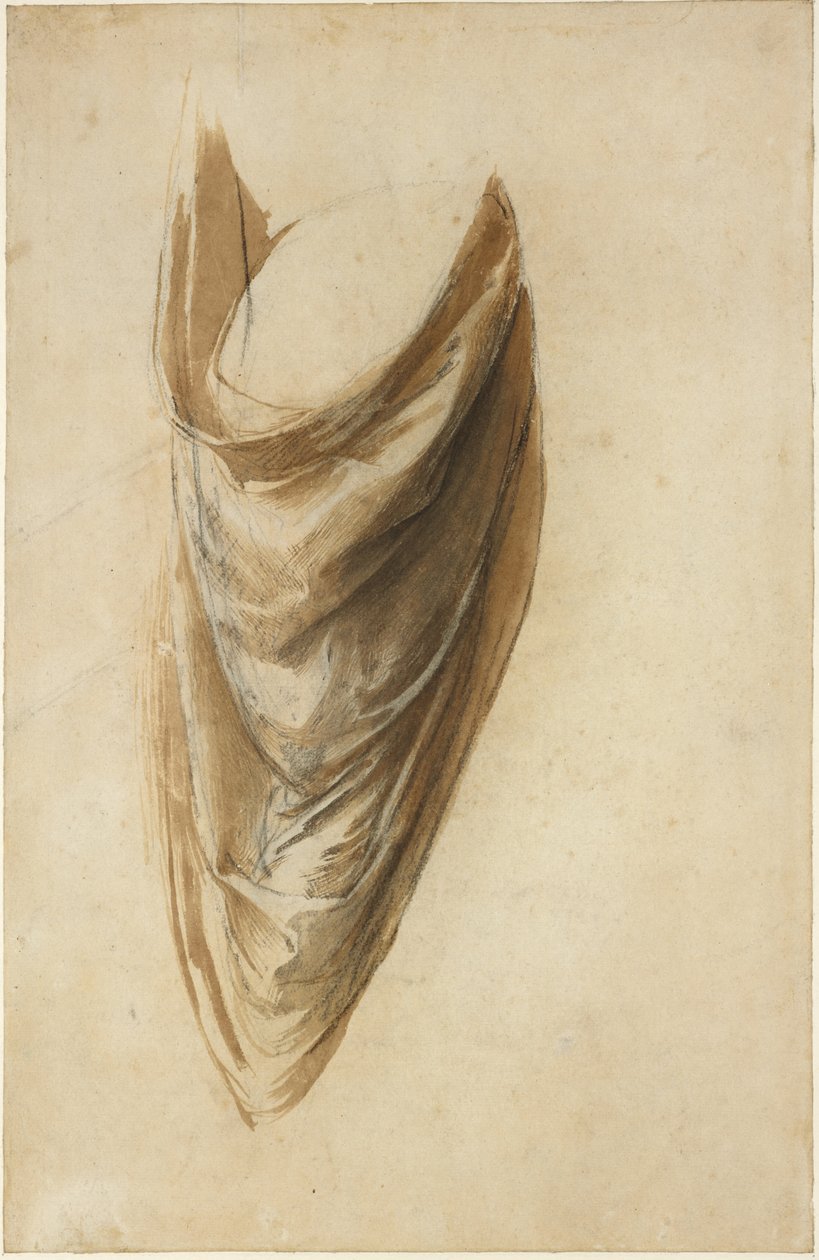 Recto: Studie af draperi for en stående figur af Raffaello Sanzio Raphael
