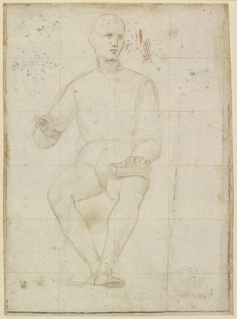 Rekto: Studie af en siddende mand, WA1846.174 af Raffaello Sanzio Raphael