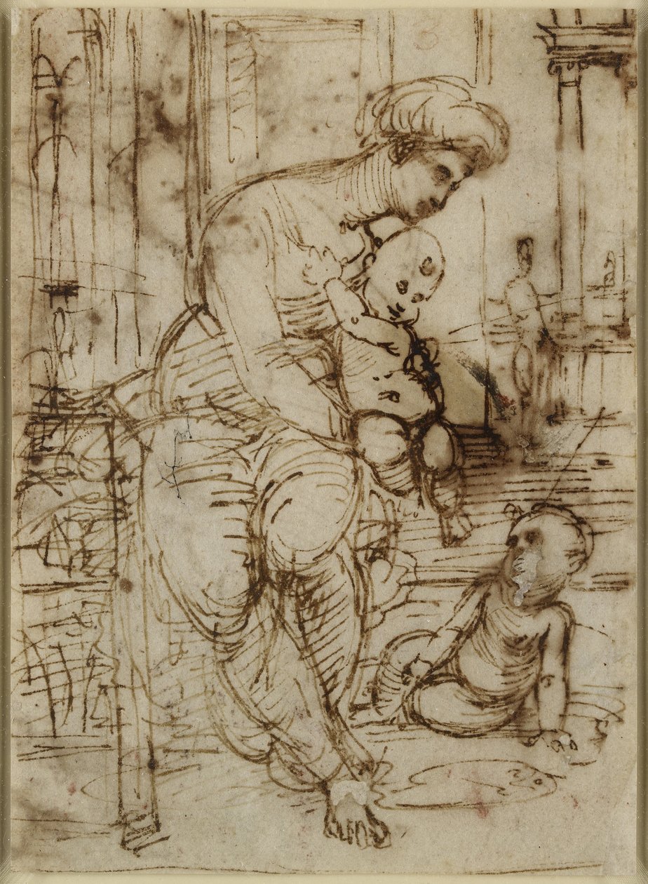 Rekto: The Virgin and Child og St John, WA1846.162 af Raffaello Sanzio Raphael