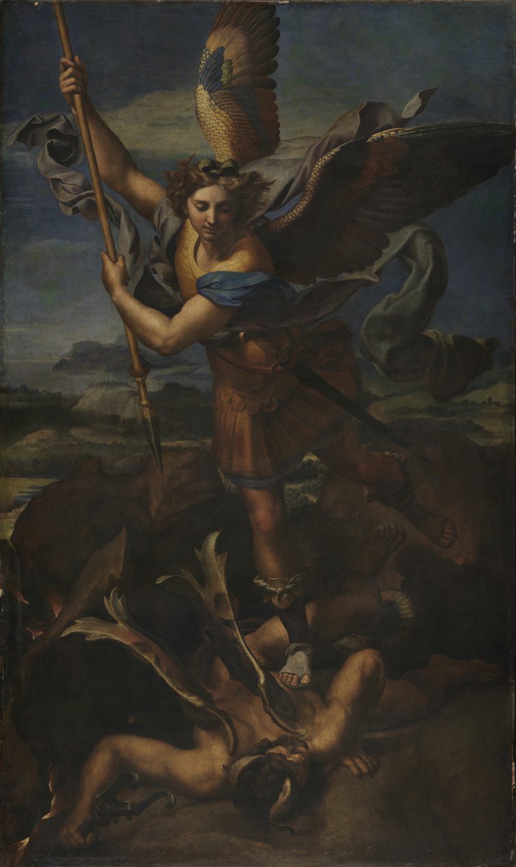 Den hellige Michael overvinder Satan af Raffaello Sanzio Raphael