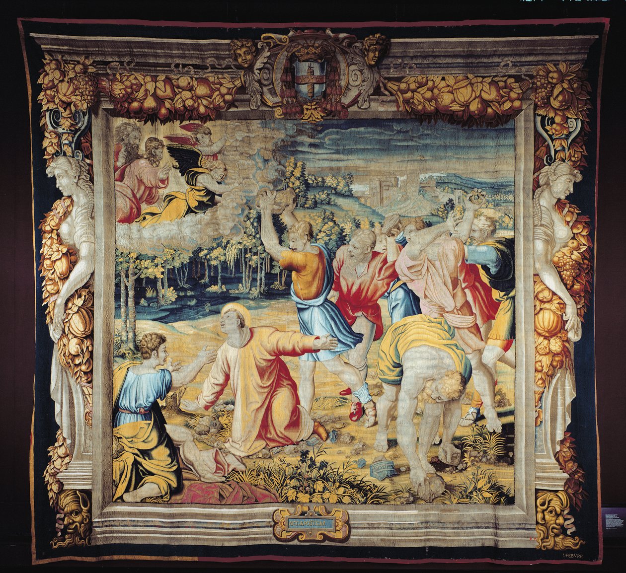 St. Stephen, vævet på Louvre-værkstedet hos Jean Lefevre, 1655-61 (tæppe) af Raffaello Sanzio Raphael
