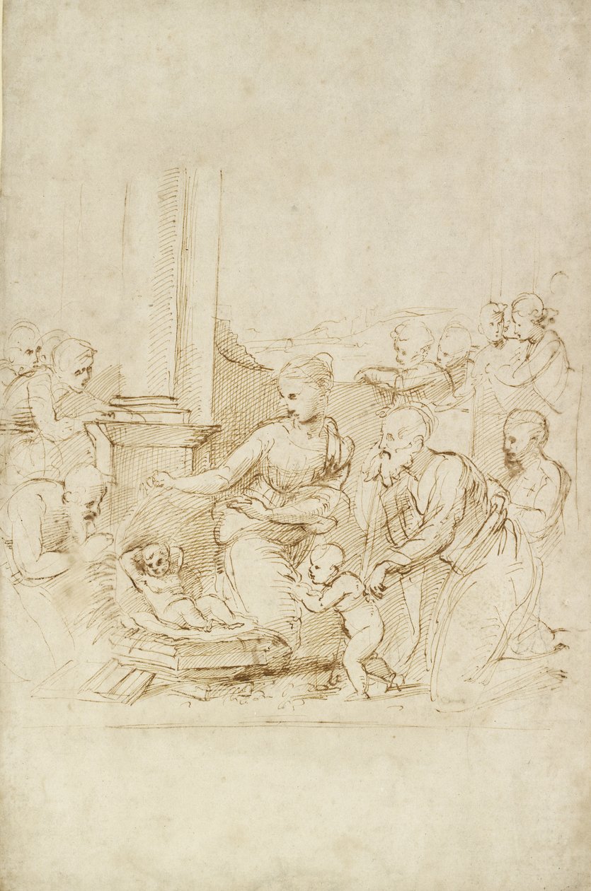 Hyrdernes tilbedelse, WA1846.205 af Raffaello Sanzio Raphael