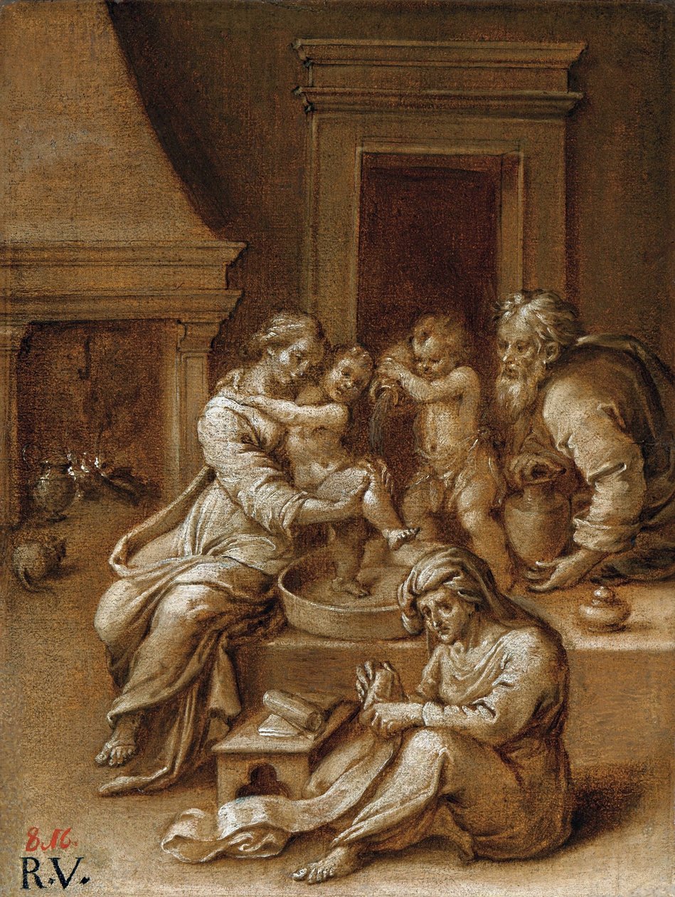Jesu barnets bad. af Raffaello Sanzio Raphael
