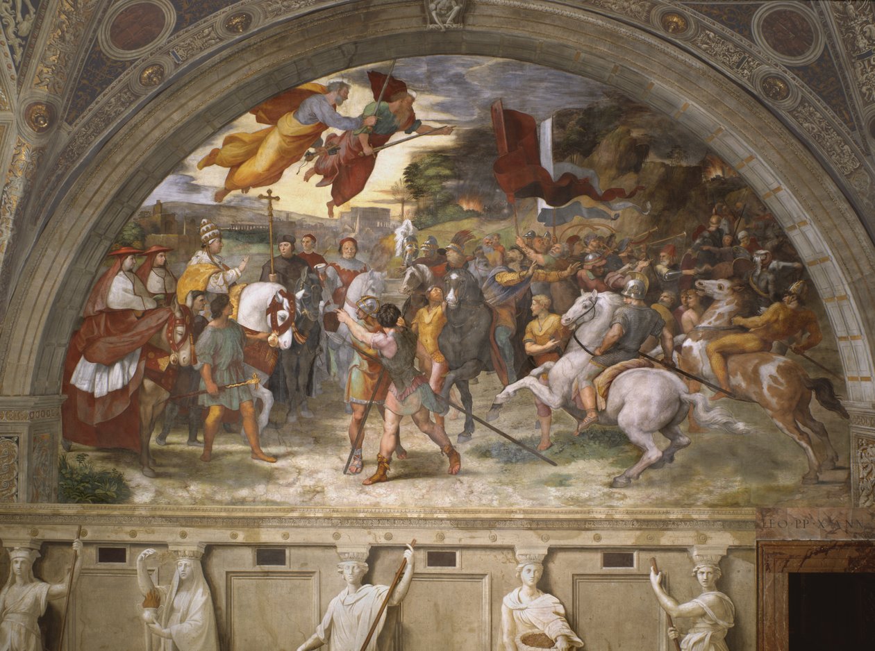 Mødet mellem Leo den Store og Attila, Stanza di Eliodoro, 1514 af Raffaello Sanzio Raphael