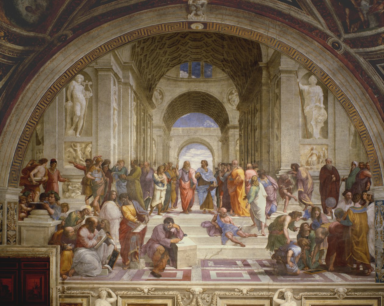 Skolen i Athen, fra Stanza della Segnatura, 1509-10 af Raffaello Sanzio Raphael
