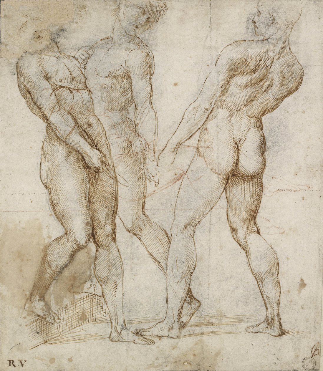 Tre nøgne bærere af Raffaello Sanzio Raphael