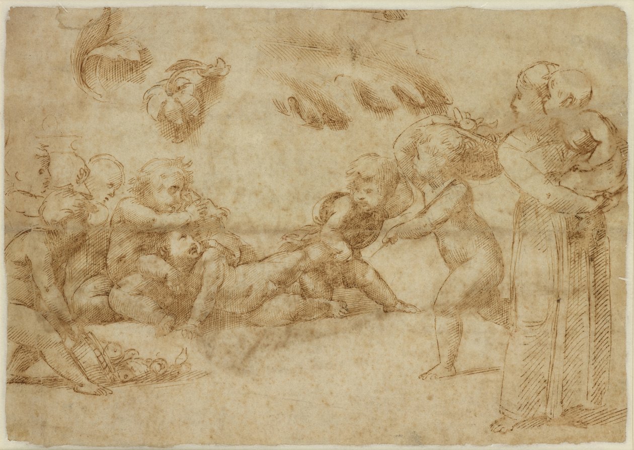 Bagside: Amorini på spil, WA1846.169 af Raffaello Sanzio Raphael