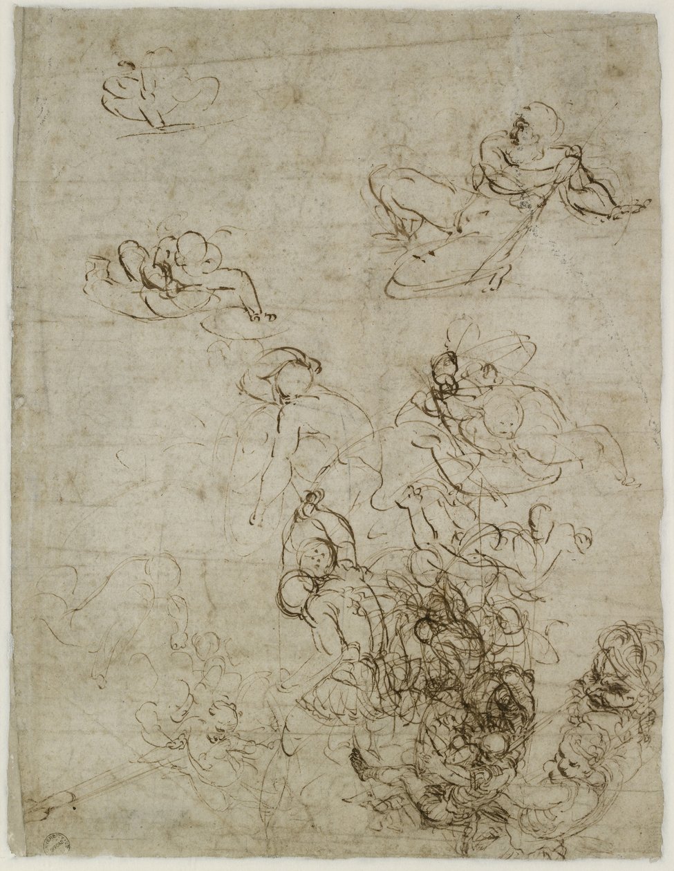 Verso: Studies for a Resurrection, WA1846.200 af Raffaello Sanzio Raphael