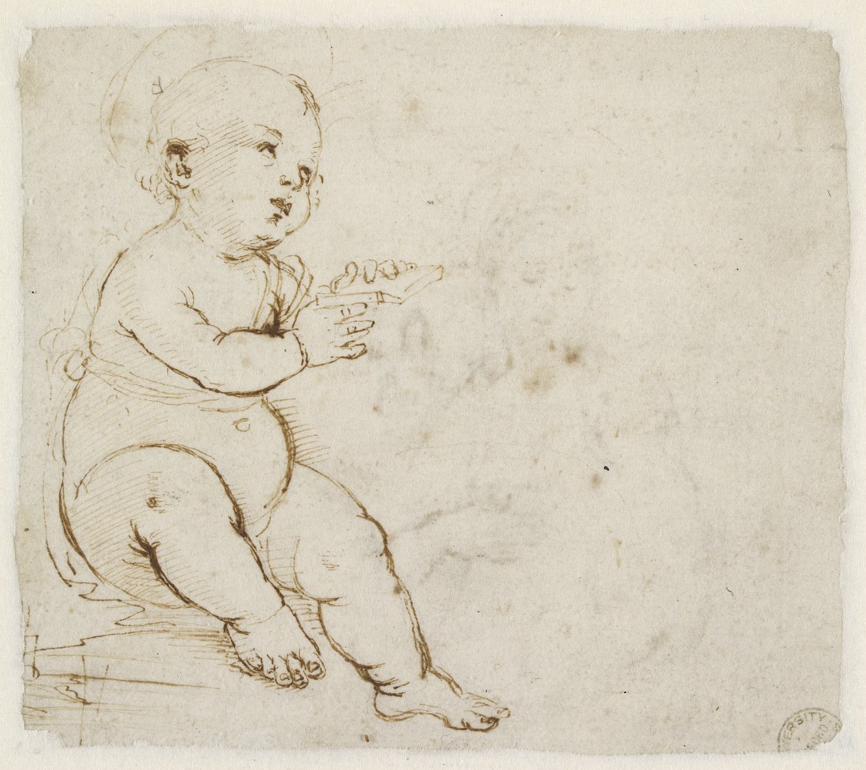 Bagside: Study for the Christ Child, WA1846.152a af Raffaello Sanzio Raphael
