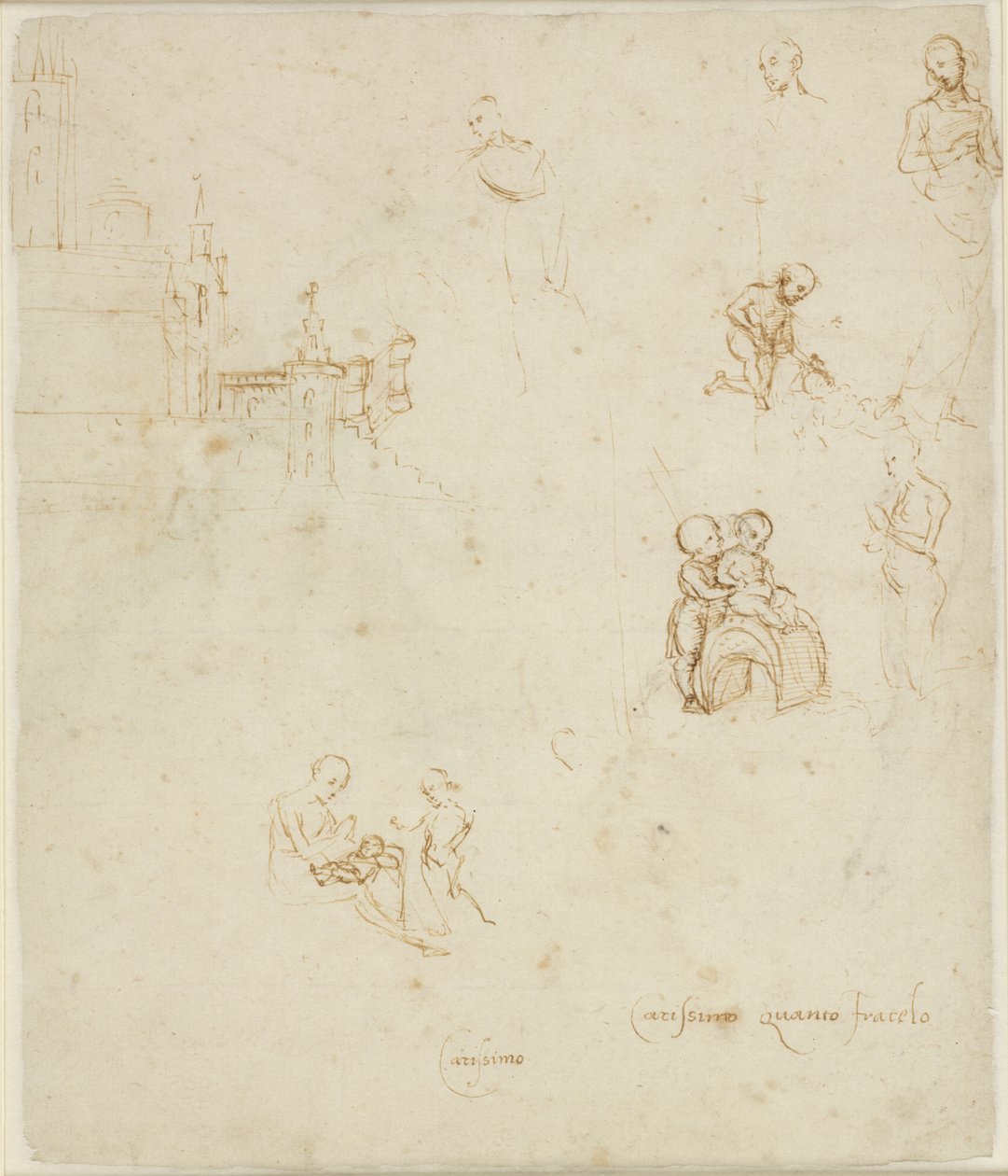 Verso: Forskellige figurstudier, WA1846.145 af Raffaello Sanzio Raphael