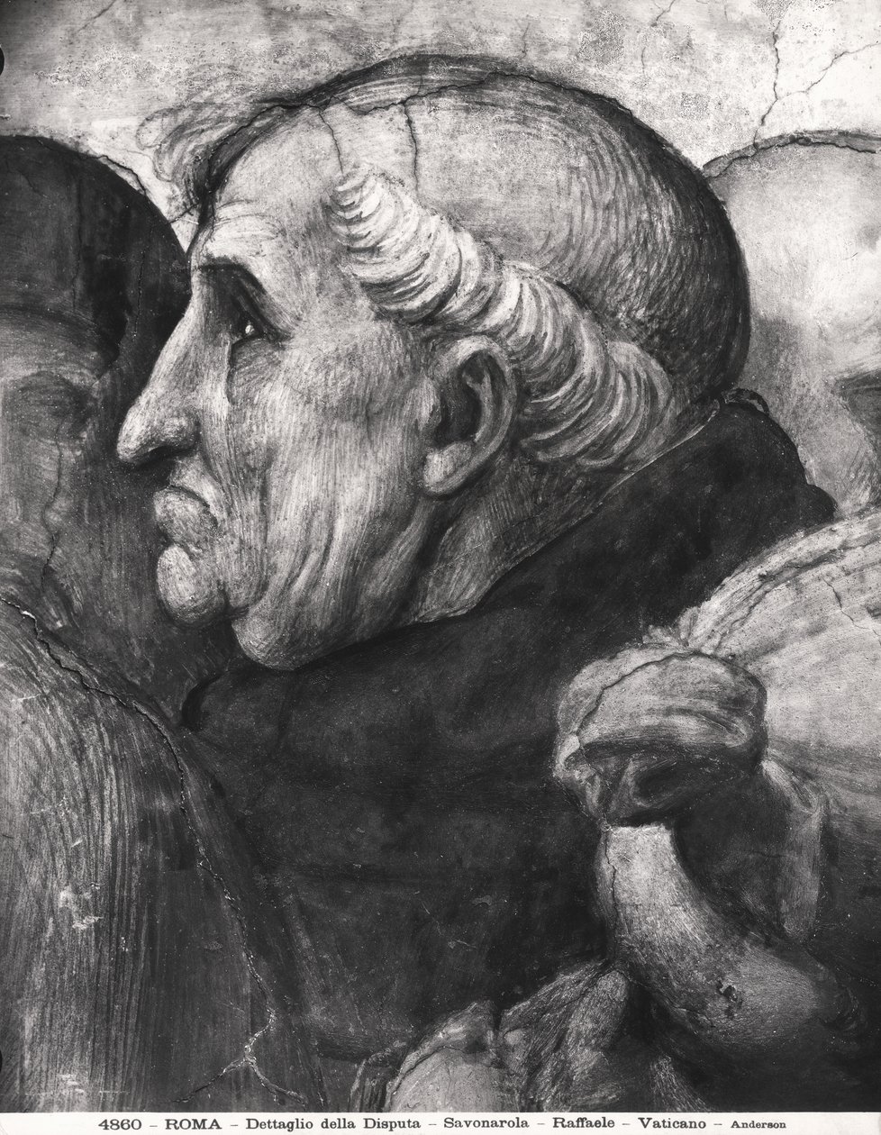 Portræt af Savonarola (1452-98) fra La Disputa i Stanza della Segnatura, 1508-11 af Raffaello Sanzio Raphael