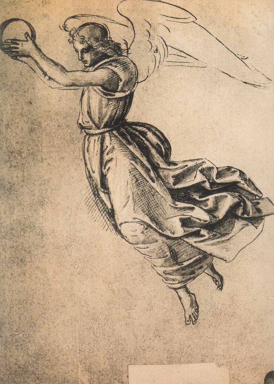En engel; tegning af Raphael. Gallerie dellAccademia, Venedig af Raffaello Sanzio Raphael