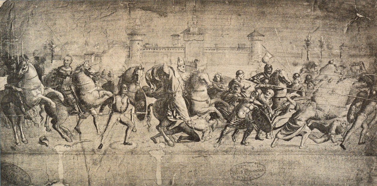 Kavalerer i kamp; tegning af Raphael. Gallerie dellAccademia, Venedig af Raffaello Sanzio Raphael