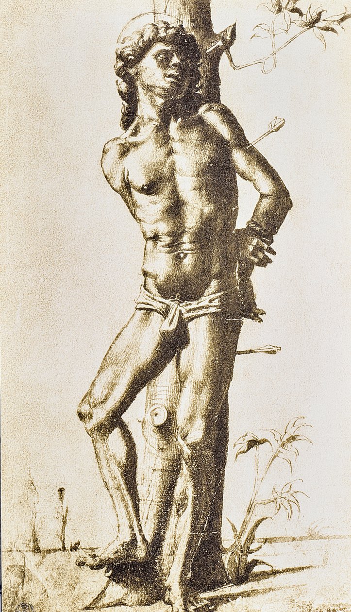En helgenfigur, tegning af Raffaello Sanzio. Kabinet for tegninger og tryk, Uffizi Gallery, Firenze af Raffaello Sanzio Raphael