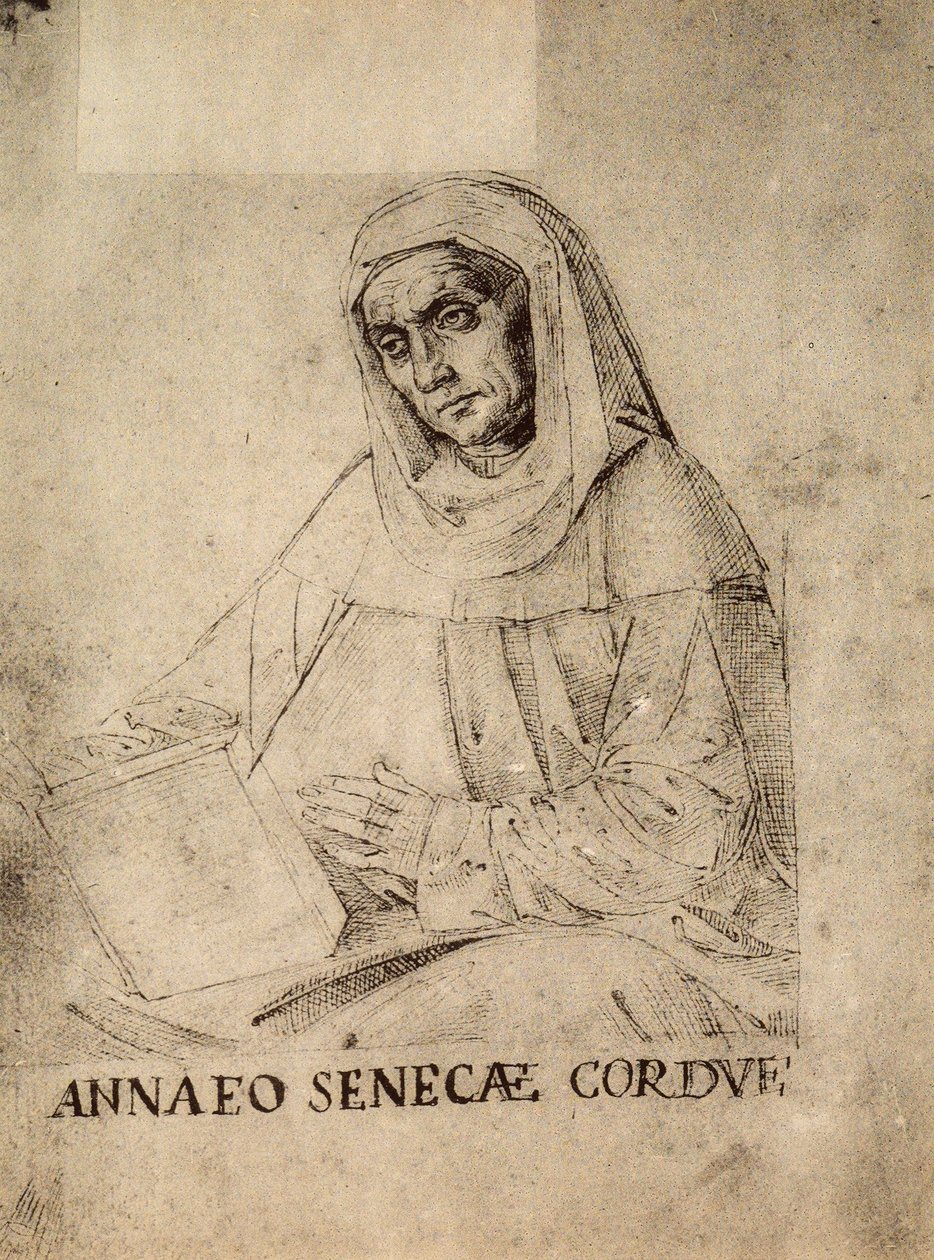 Portræt af Seneca; tegning af Raphael, Gallerie dellAccademia, Venedig af Raffaello Sanzio Raphael