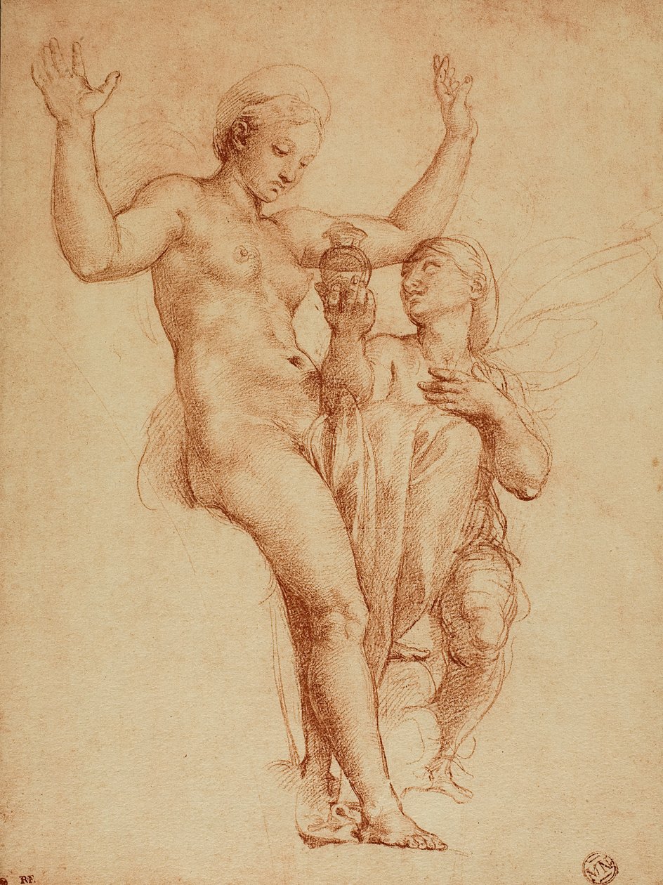 Psyche forærer Venus en krukke med vand fra Styx; tegning af Raphael. Louvre, Paris af Raffaello Sanzio Raphael