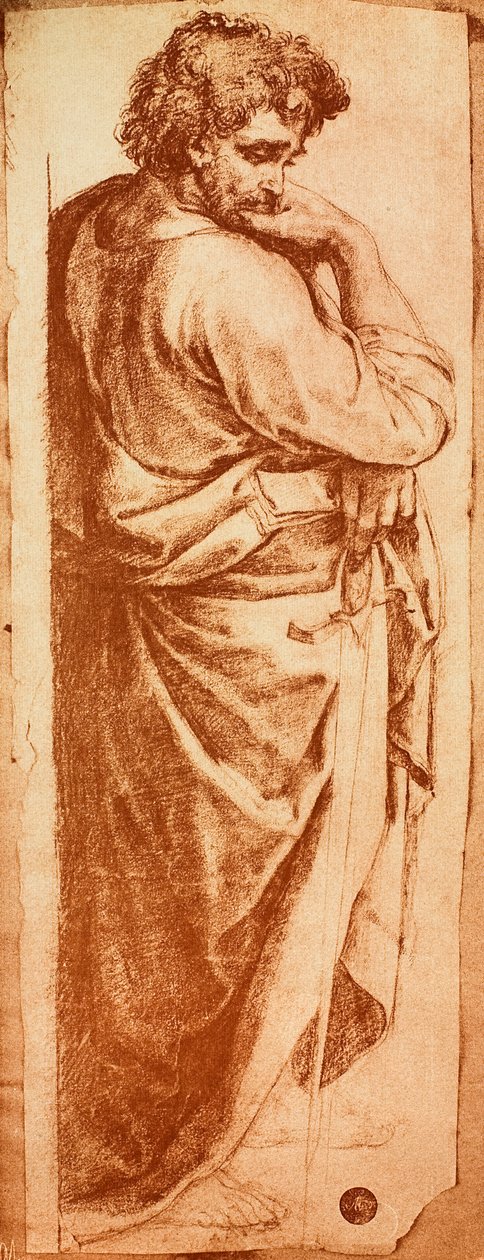 Studie for St. Paul af altertavlen i Bologna; tegning af Raphael, Gallerie dellAccademia, Venedig af Raffaello Sanzio Raphael
