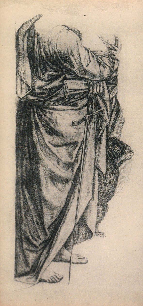 Studer for Saint Pauls kappe i pala di Bologna; tegning af Raphael. Gallerie dellAccademia, Venedig af Raffaello Sanzio Raphael