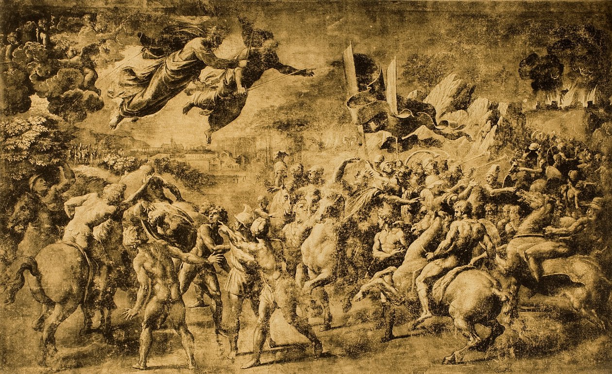 De hellige Peter og Paulus viser sig for Attila; tegning af Raphael. Louvre, Paris af Raffaello Sanzio Raphael