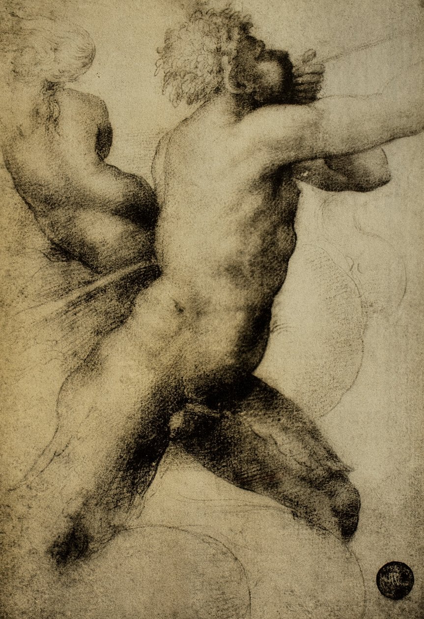 Triton og Nereid; tegning af Raphael. Gallerie dellAccademia, Venedig af Raffaello Sanzio Raphael