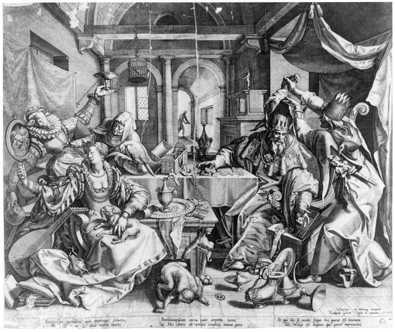 Narren og kongen, 1588 af Raphael I Sadeler